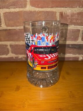 Vintage NASCAR Slim Jim #57 Chevy Monte Carlo Heavy Glass Beer Mug Tankard 6 in.